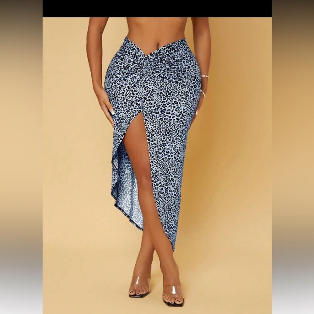🐆 SHEIN SXY Leopard Print Twisted Waist Maxi Skirt - Picture 7 of 7